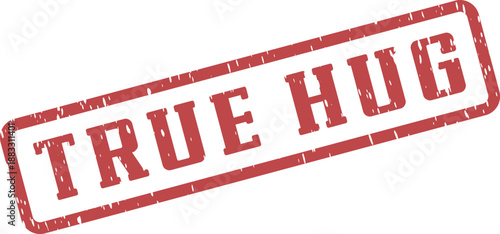 True Hug Vintage Style Rubber Stamp Symbol for Affectionate Warmth and Comforting Embrace