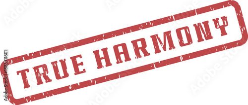 True Harmony Vintage Style Rubber Stamp Symbol for Unity and Positive Collaboration Agreement