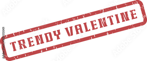 Modern Trendy Valentine Red Grungy Rubber Stamp for Festive Holiday Declarations