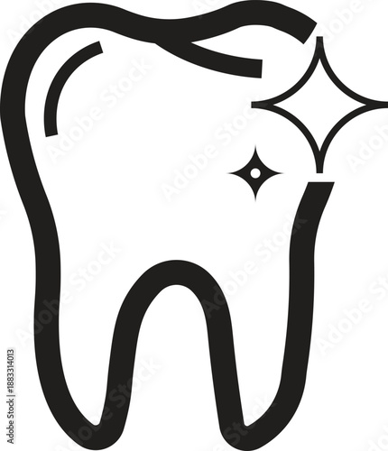 Clean tooth sparkle icon