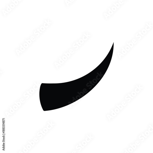 Bull horn silhouette vector flat design on white background.