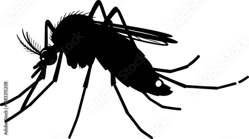 Mosquito silhouette side profile vector illustration