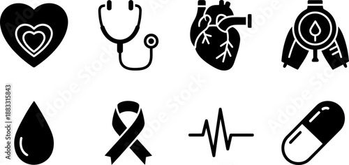Congenital Heart Defect Awareness Week icon set