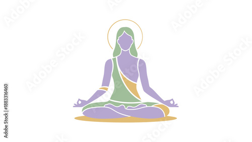 Serene Meditation - A Womans Peaceful Pose in Lotus Position.