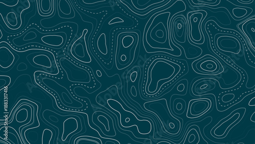 Abstract line art background vector. Mountain topographic terrain map background with white shape lines texture. Design illustration for wall art, fabric, packaging, web, banner, app, wallpaper.