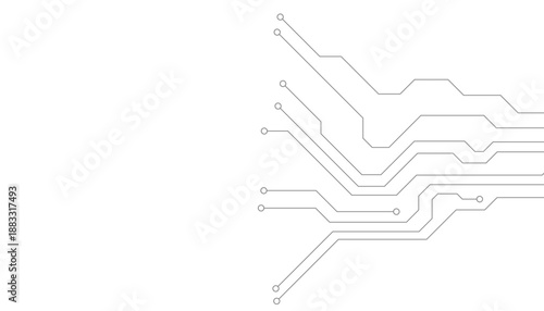 Vector Technology black circuit diagram concept. Abstract technology on white background. High-tech circuit board.