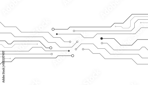 Vector Technology black circuit diagram concept. Abstract technology on white background. High-tech circuit board.
