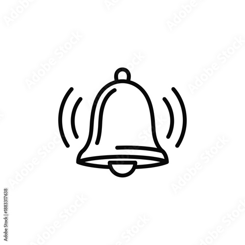 Simple illustration of a ringing bell, perfect for notifications and alerts, icon design.