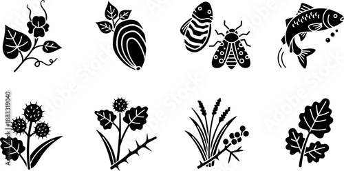 National Invasive Species Awareness Week vector icons
