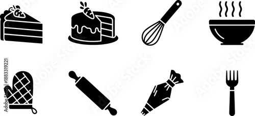 National Carrot Cake Day baking icons collection