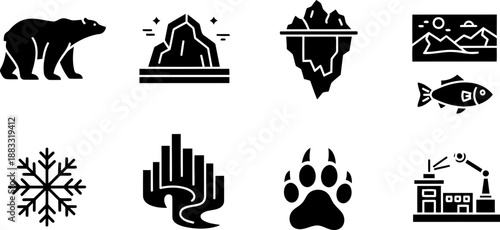 Polar Bear Icons for International Polar Bear Day Celebration