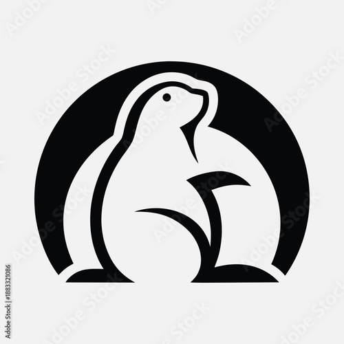 Modern simple sea lion marine animal silhouette logo vector illustration