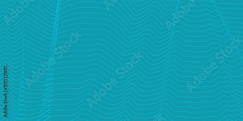 Blue curvy geometric lines wave pattern texture on colorful background. Wave Stripe Background. Abstract background with distorted shapes.. illusion of movement, op art pattern.