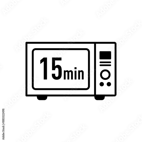 15分タイマーの電子レンジアイコン