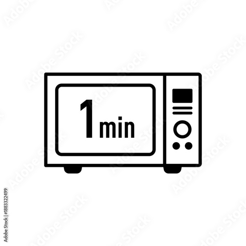 1分タイマーの電子レンジアイコン