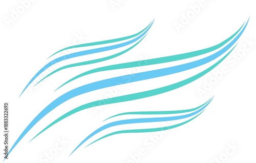 Abstract Blue Flowing Wave Lines Design