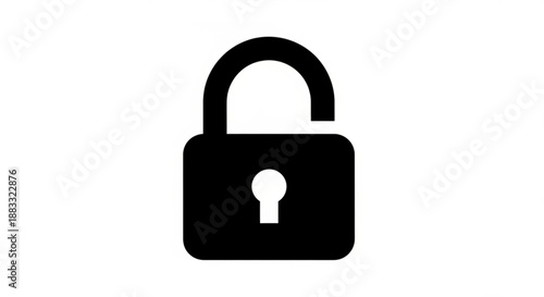 A black padlock icon on a white background, symbolizing security and protection
