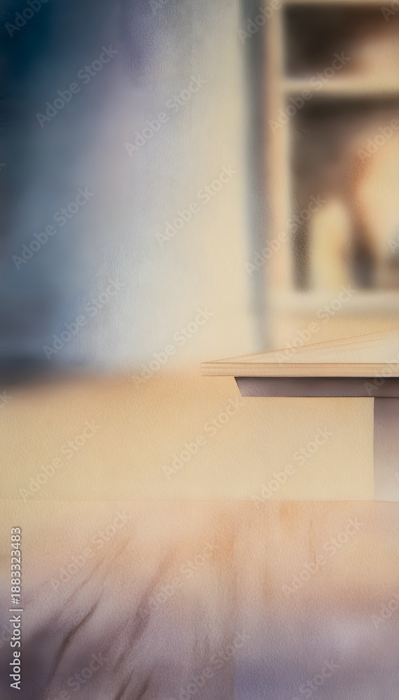 Fototapeta premium Inviting warmth a watercolor scene of wood grain and soft fireplace light evokes peaceful moments