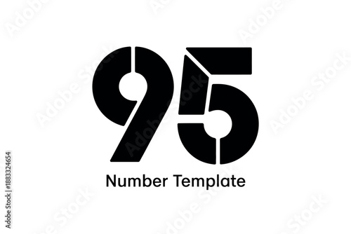 Modern Black Number 95 Template Design