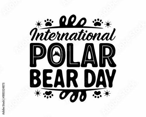 Polar Bear Conservation Day Vector Illustration, Arctic Animal Protection and Environmental Awareness Design