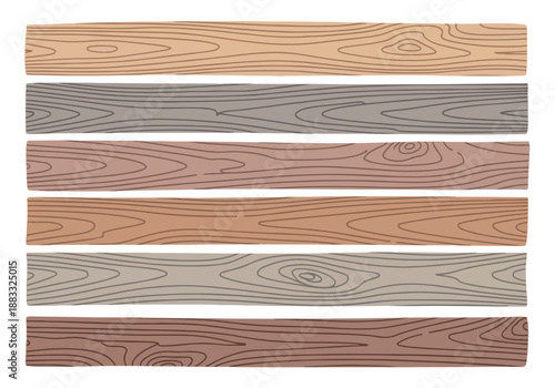 Rustic Charm Assorted Wooden Planks with Natural Grain Textures