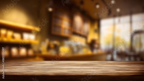 Wallpaper Mural Cozy coffee shop table illustration warm light perfect product display lifestyle composition Torontodigital.ca