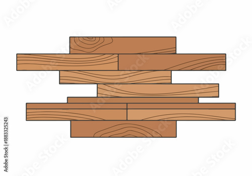 Artistic Wood Floor Pattern Illustration for Interior Design and Carpentry