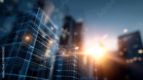 Conceptual visualization building information model, building architectural planning, construction design, engineering visualization, digital technology, infrastructure systems,