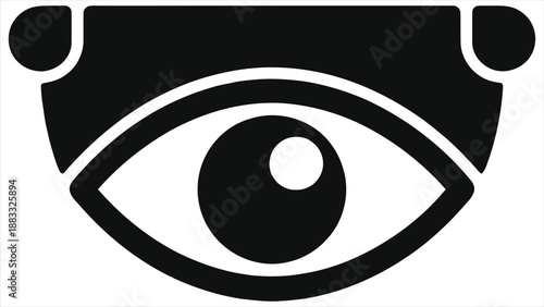 Artificial Intelligence Eye Icon Vector – AI Surveillance Vision Symbol for Facial Recognition, Smart Security System, Data Tracking, Cybersecurity, Privacy Monitoring, Machine Learning Concept