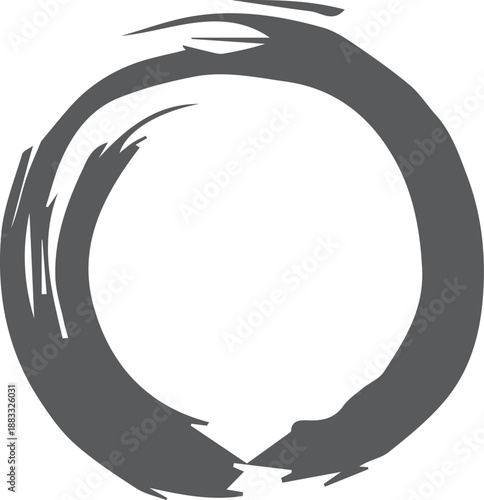 Abstract zen enso brushstroke circle symbolizing enlightenment and artistic expression