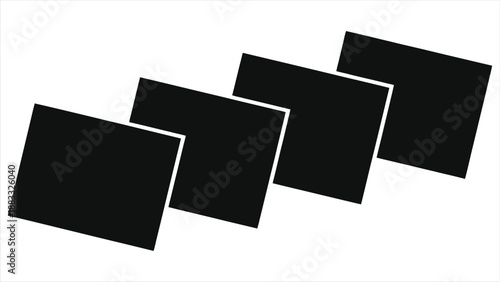 Artificial Intelligence Virtual Control Panel Interface with Black Geometric Cards. Futuristic Digital Dashboard Elements, Abstract Vector Design for Cyber Security, Big Data, and Tech Software.