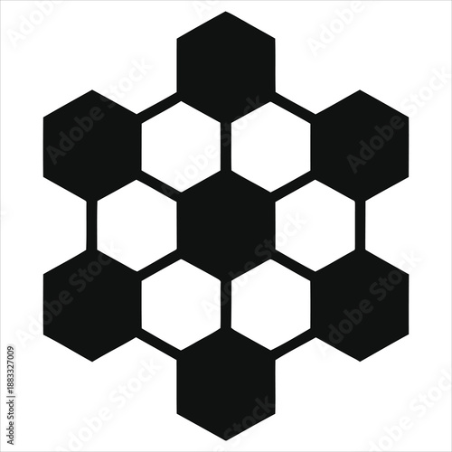Blockchain technology vector icon. Minimalist 'Blokchain' logo with hexagonal network structure. AI, crypto, and fintech concept illustration on a white background.