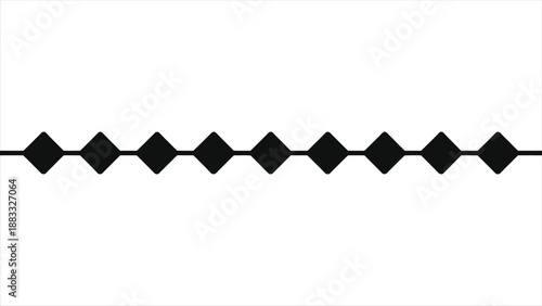 Blockchain Network Silhouette Vector with Linked Data Blocks and Geometric AI Connection Line, Minimalist Digital Technology Pattern and Cryptocurrency Infrastructure Concept on White Background