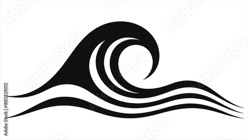 Abstract AI Data Flow Wave Lines Vector Illustration. Minimalist Black and White Digital Motion Background for Artificial Intelligence, Machine Learning, Technology Connectivity, and Big Data.