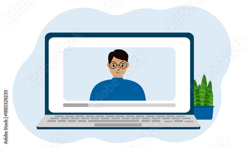 Video of a male blogger. Webinar, interview, coach, vlog, blog.