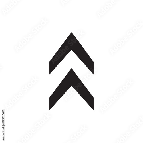 Free Download Black double arrow pointing upwards on white background - GFXLoad