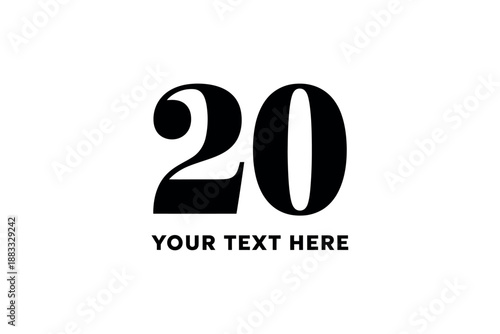 Modern Typography Number 20 Template Design