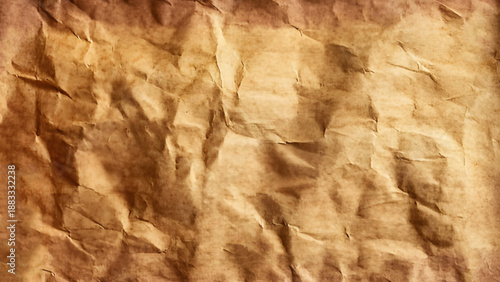 Recycled beige creased paper background or cardboard surface from a paper box for packing. For the designs decoration concept