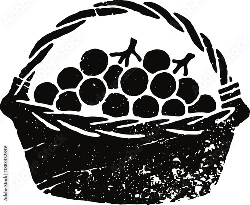 Basket full of fresh tomatoes with handle, rustic design vegetable harvest container