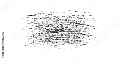 Textured black charcoal brush stroke on white background.