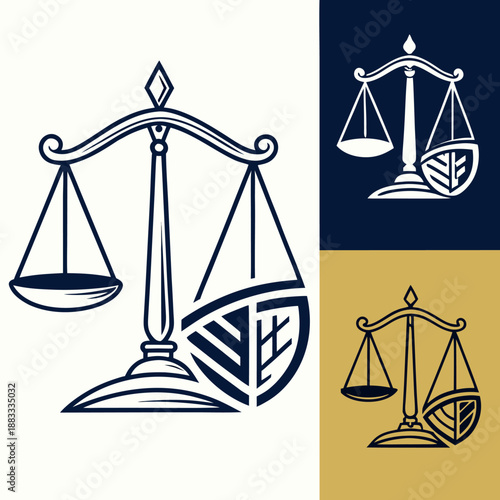 a sleek and modern logo design featuring a balanced justice scale perfect for a contemporary law firm s branding