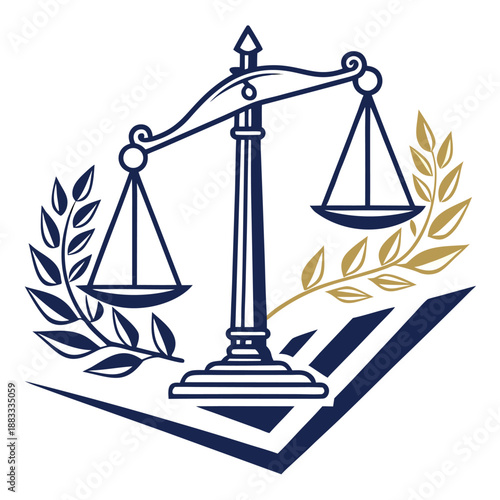 a sleek and contemporary logo design featuring a balanced justice scale ideal for a modern law firm branding