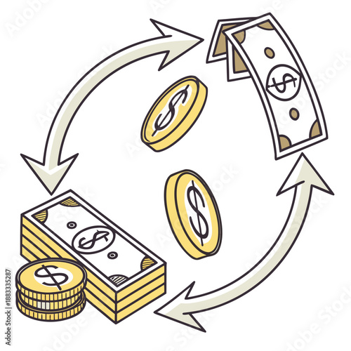 Financial circulation with smooth direction money dollars 1