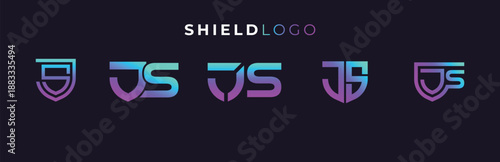 Modern J S Shield Logo Collection for Protection and Trust Identity