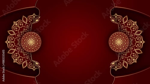 Red background with golden mandala ornament