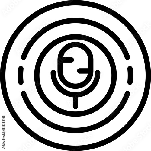 Circle microphone lines Icon