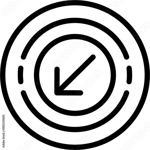 Circle down left Icon