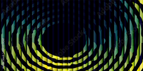 A stunning abstract image showcases green light filtering through a series of dark vertical stripes The contrast between the light and shadow creates a dramatic and visually arresting effect