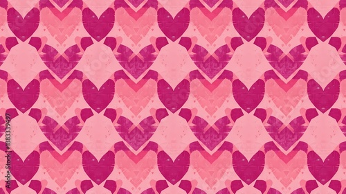 Abstract Heart Pattern Background in Pink Gradient