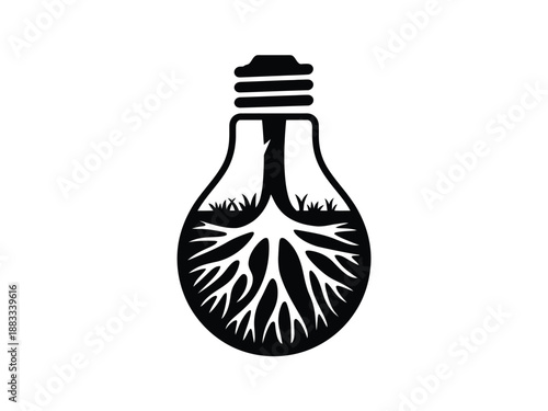 Illuminated idea isolated on white background, Vector, illustration